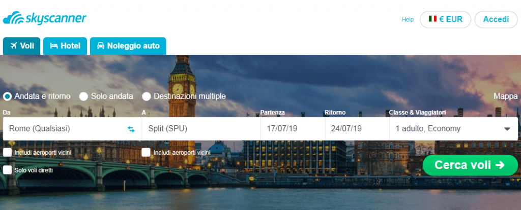 Croatia ranks 1st on Italian Skyscanner